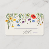 Carte De Placement Mariage de prairie sauvage de printemps (Devant)