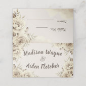 Carte De Placement Mariage de roses blanches rustiques No. Carte de p (Extérieur déplié)