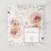 Carte De Placement Mariage de roses romantiques (Extérieur déplié)