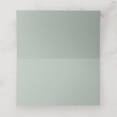 Carte De Placement Mariage de script blanc moderne Sage Green (Intérieur déplié)
