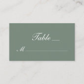 Carte De Placement Mariage de script blanc moderne Sage Green (Devant)