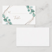 Carte De Placement Mariage de script de café Eucalyptus moderne (Devant / Derrière)