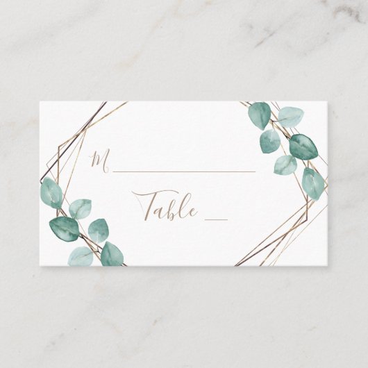 Carte De Placement Mariage de script de café Eucalyptus moderne (Devant)