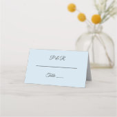 Carte De Placement Mariage de script léger bleu simple stylisé (Devant)