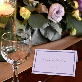 Carte De Placement Mariage de script Lilac et Lavender
