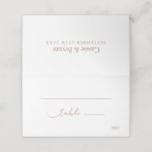 Carte De Placement Mariage de script moderne en terre cuite simple et (Extérieur déplié)