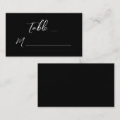 Carte De Placement Mariage de script moderne noir blanc main lettres (Devant / Derrière)