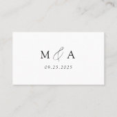 Carte De Placement Mariage de script noir élégant et moderne (Dos)