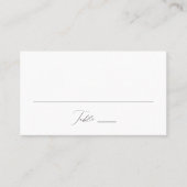Carte De Placement Mariage de script noir élégant et moderne (Devant)
