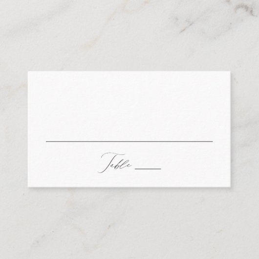 Carte De Placement Mariage de script noir élégant et moderne (Devant)