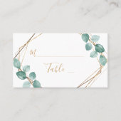 Carte De Placement Mariage de script or Eucalyptus moderne (Devant)