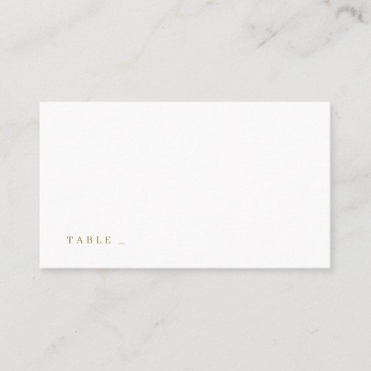 Carte De Placement Mariage de script romantique simple or (Devant)