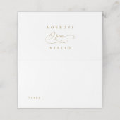 Carte De Placement Mariage de script romantique simple or (Extérieur déplié)