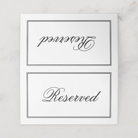 Carte De Placement Mariage de script simple et élégant réservé (Extérieur déplié)