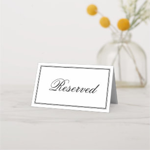 Carte De Placement Mariage de script simple et élégant réservé