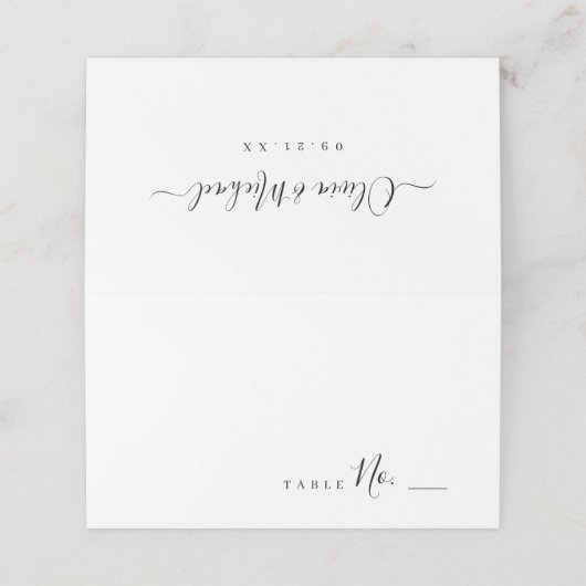 Carte De Placement Mariage de script simple et moderne (Extérieur déplié)