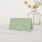 Carte De Placement Mariage de script simple stylisé Sage Green (Devant)