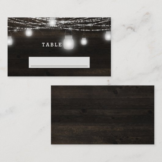 Carte De Placement Mariage de siège en bois rustique Oak Ridge Numéro (Devant / Derrière)