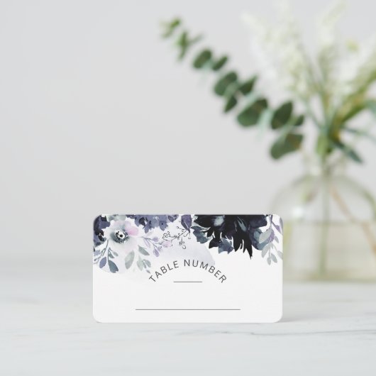 Carte De Placement Mariage de siège floral néocturne Numéro de table (Debout devant)