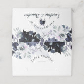 Carte De Placement Mariage de siège floral néocturne Numéro de table (Extérieur déplié)