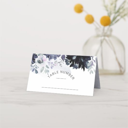 Carte De Placement Mariage de siège floral néocturne Numéro de table (Devant)