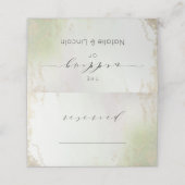 Carte De Placement Mariage de siège Ombre Spring Green Gold réservé (Extérieur déplié)