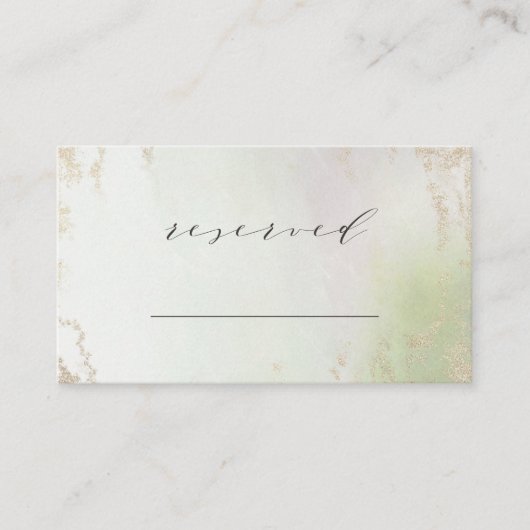 Carte De Placement Mariage de siège Ombre Spring Green Gold réservé (Devant)