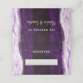 Carte De Placement Mariage de siège réservé Amethyst Purple & Silver (Extérieur déplié)