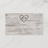 Carte De Placement Mariage de siège réservé rustique sculpté (Dos)