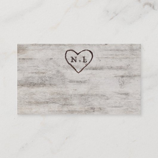 Carte De Placement Mariage de siège réservé rustique sculpté (Dos)