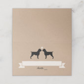 Carte De Placement Mariage de silhouettes de griffon à poils durs (Extérieur déplié)