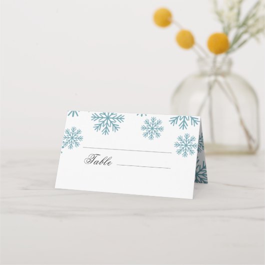 Carte De Placement Mariage de snowflakes (Devant)