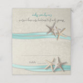 Carte De Placement Mariage de Starfish et Ribbon Aqua Beach (Extérieur déplié)