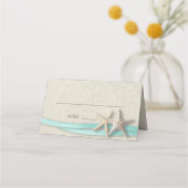 Carte De Placement Mariage de Starfish et Ribbon Aqua Beach (Devant)