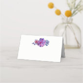 Carte De Placement Mariage de succulents d'aquarelle violet (Devant)