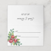 Carte De Placement Mariage de tiges d'aquarelle Berry (Extérieur déplié)