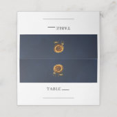 Carte De Placement Mariage de tournesol bleu rustique (Extérieur déplié)