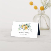 Carte De Placement Mariage de tournesol d'aquarelle (Dos)