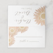 Carte De Placement Mariage de tournesol moderne Numéro de tableau Car (Extérieur déplié)