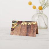 Carte De Placement Mariage de tournesol rustique (Dos)