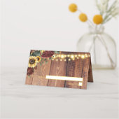 Carte De Placement Mariage de tournesol rustique (Devant)