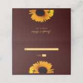 Carte De Placement Mariage de tournesol rustique d'automne (Extérieur déplié)