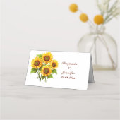 Carte De Placement Mariage de tournesol rustique simple (Devant)
