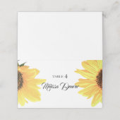 Carte De Placement Mariage de tournesols aquarelle (Extérieur déplié)