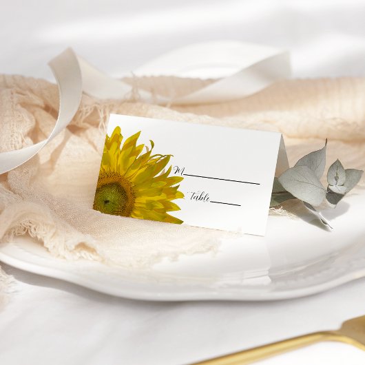 Carte De Placement Mariage de tournesols jaunes