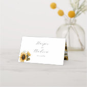 Carte De Placement Mariage de tournesols Numéro de table Place Card (Dos)