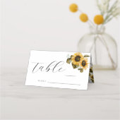 Carte De Placement Mariage de tournesols Numéro de table Place Card (Devant)