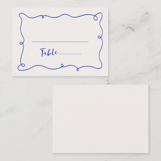 Carte De Placement Mariage de trame de givre à main (Devant / Derrière)