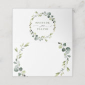 Carte De Placement Mariage de trame Eucalyptus moderne Boho (Extérieur déplié)