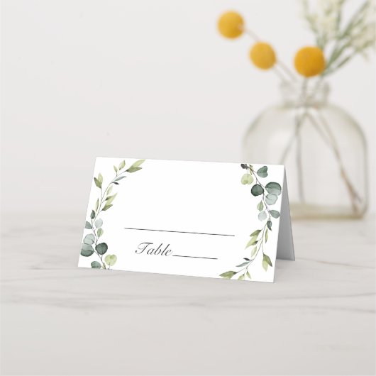 Carte De Placement Mariage de trame Eucalyptus moderne Boho (Devant)